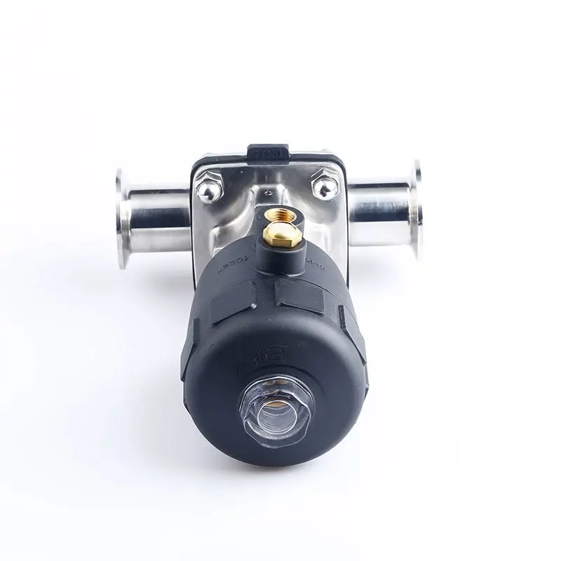 KQ пищевая санитарная нержавеющая сталь 316 трехзажимной пластиковый/стальная головка управления потоком пневматический мембранный клапан