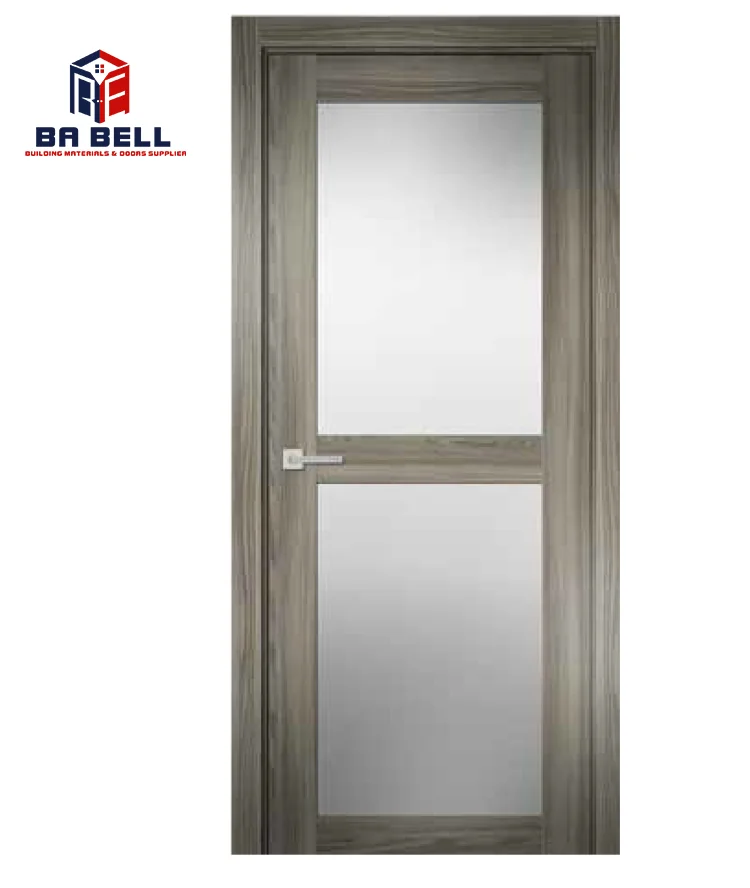 Foshan Door  Modern Design Wood Veneer Mdf Timber Door  Glazed Glass Toilet  Composite Interior Doors