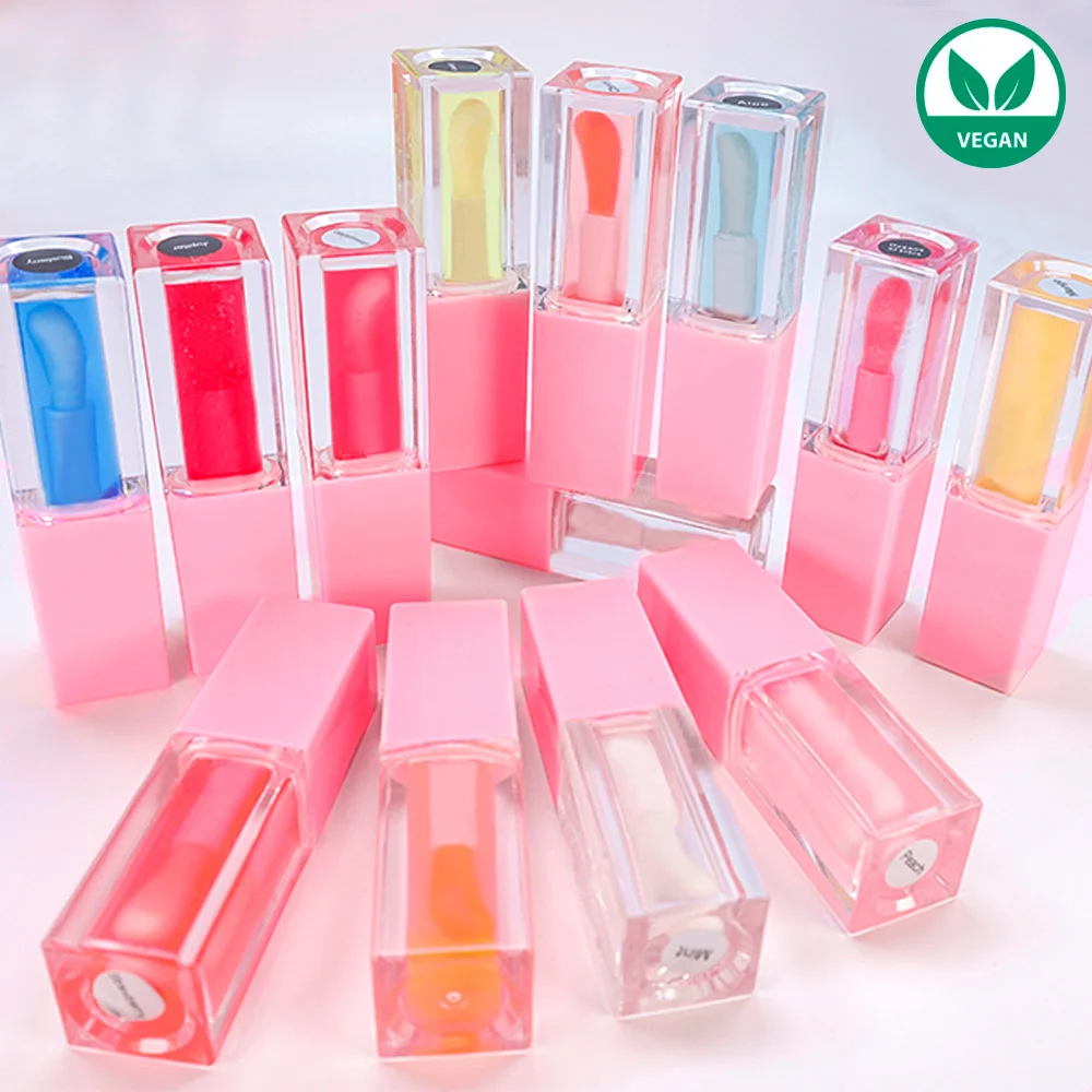 Wholesale Natural Organic Ph Color Changing Hydrating Lip Glow Oil Private Label Custom Logo Plumper Vegan Tint Lip Oil