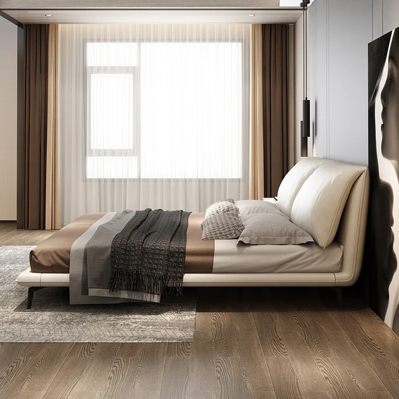 Internet celebrity bedroom furniture Big ears back software hotel double bed