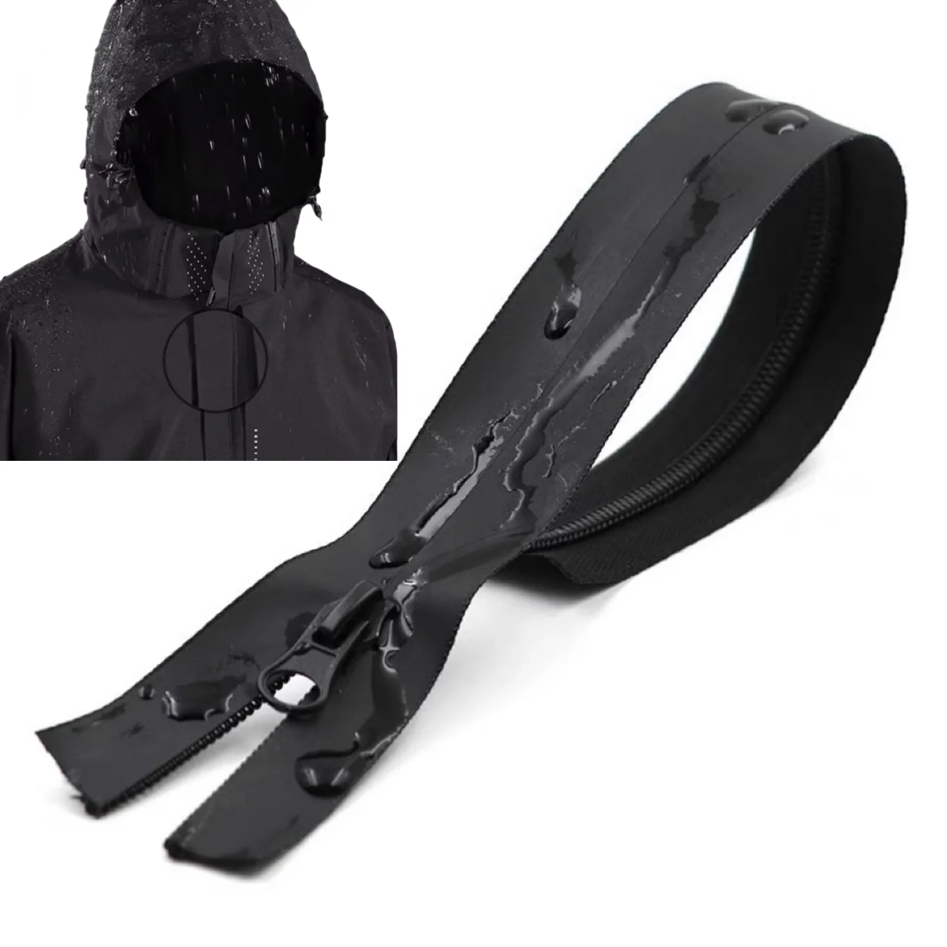 Custom Open End Zipper PU TPU Waterproof Zippers Clothes Waterproof Zipper Tape