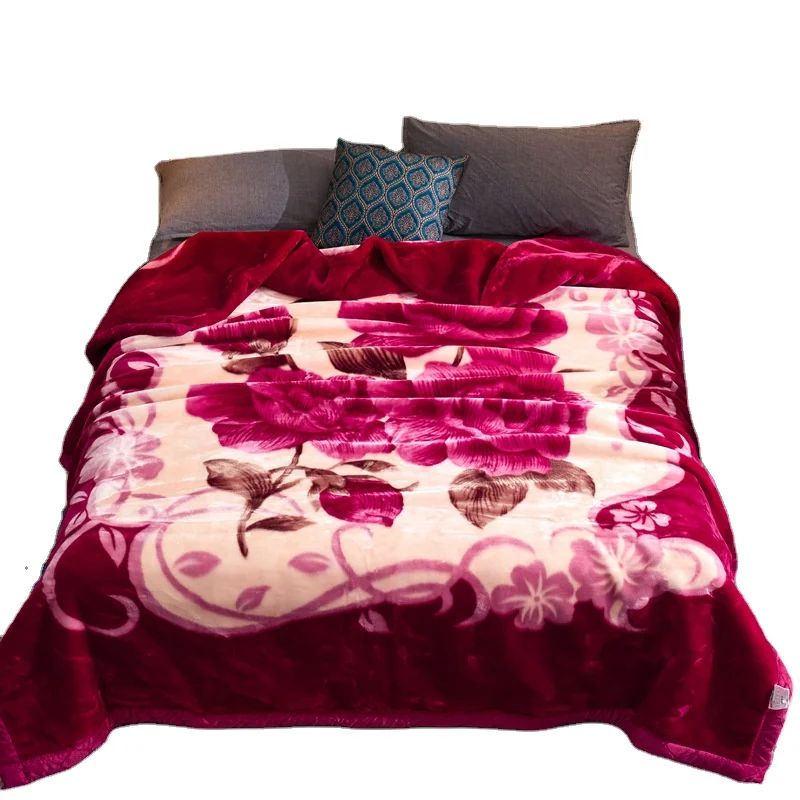 Одеяло из полиэстера raschel норка с тиснением 2