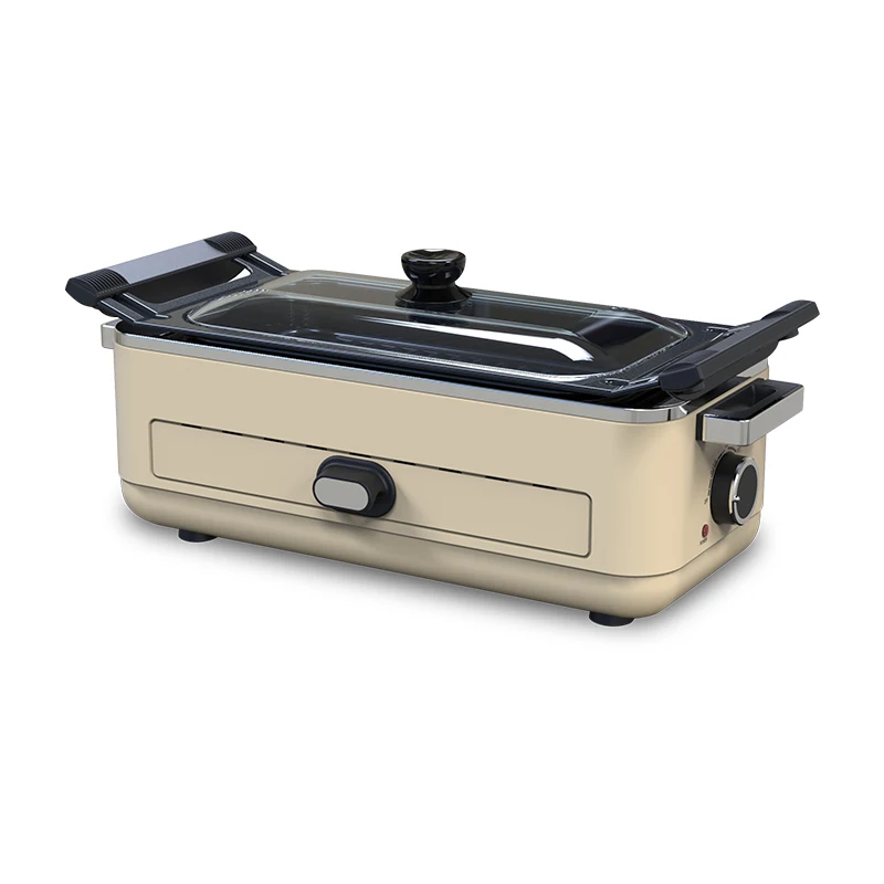 New design square multi-function indoor electric smokeless bbq grill electric