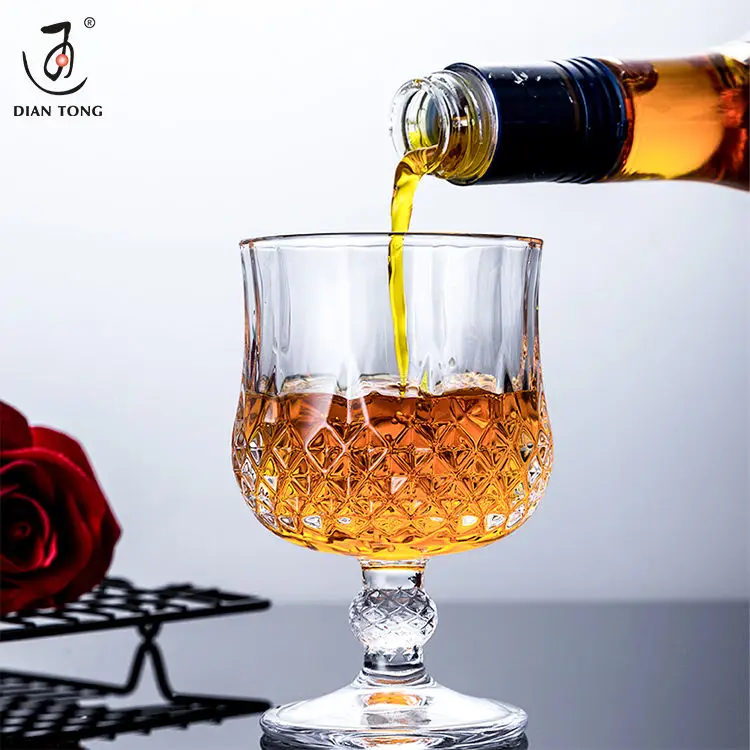 220Ml Engraved Hotel Restaurant Custom Glassware Crystal Clear Goblets Cups Water Wine Glasses Goblet Vintage Goblets Weeding