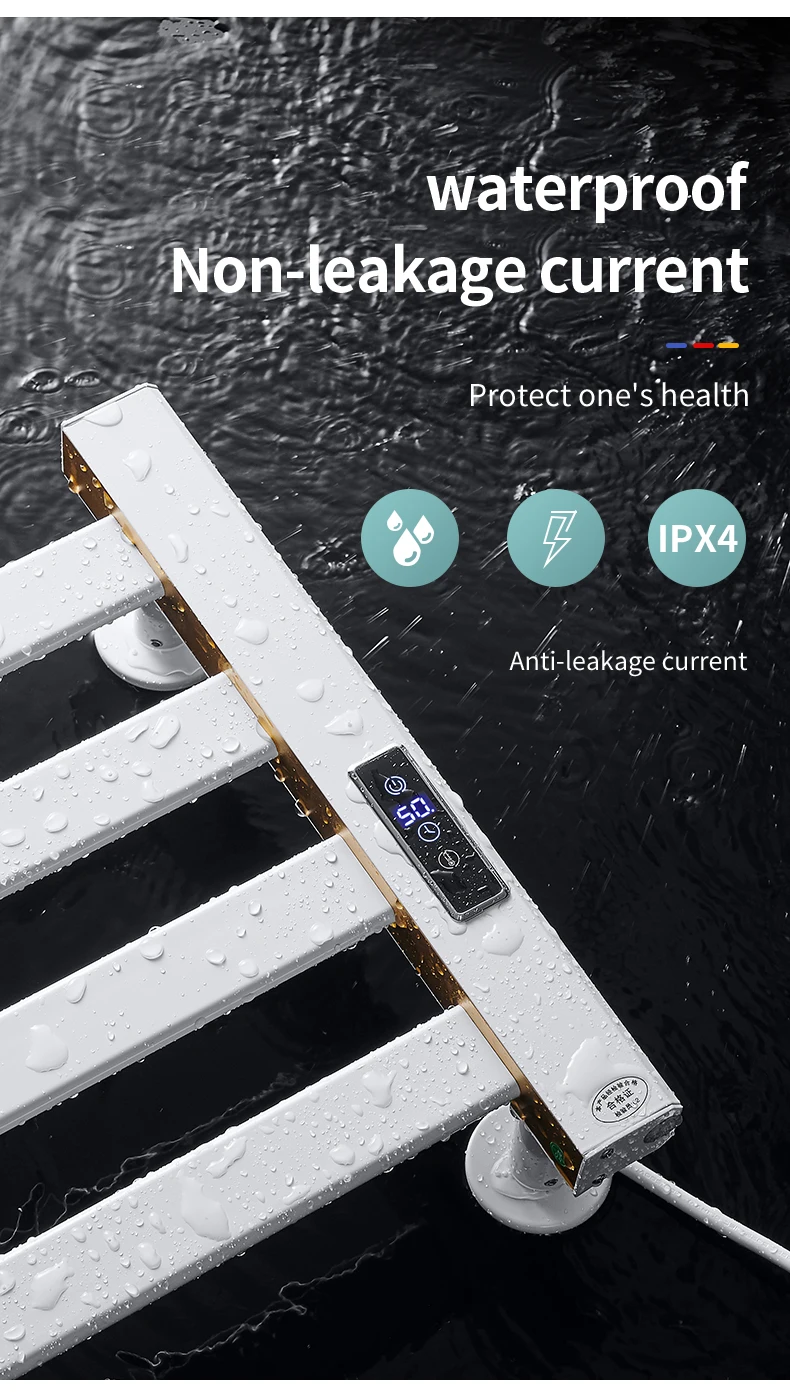 High Quality No-Punch Heated Towel Drying Rack Specialized Electric Heated Towel Rack For Bathroom Heated Towel Rack