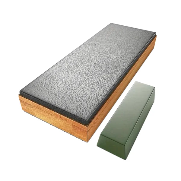 Инструмент для заточки из полированной кожи с зеленым восковым блоком и оттачивания ножей