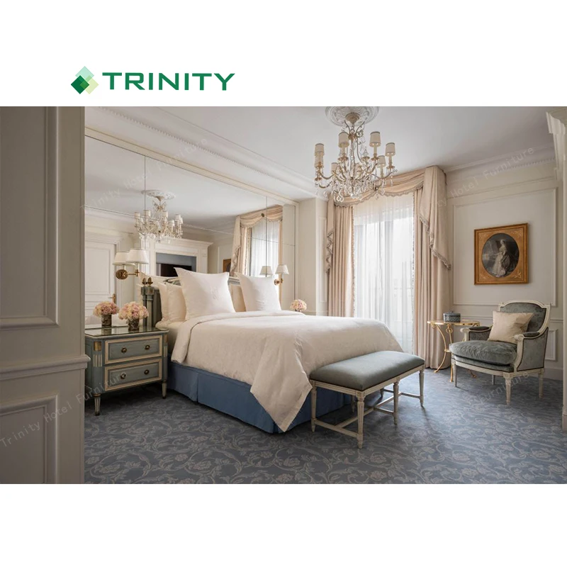 Custon 6 star hotel bed room furniture suppliers hospitality furnishings and design