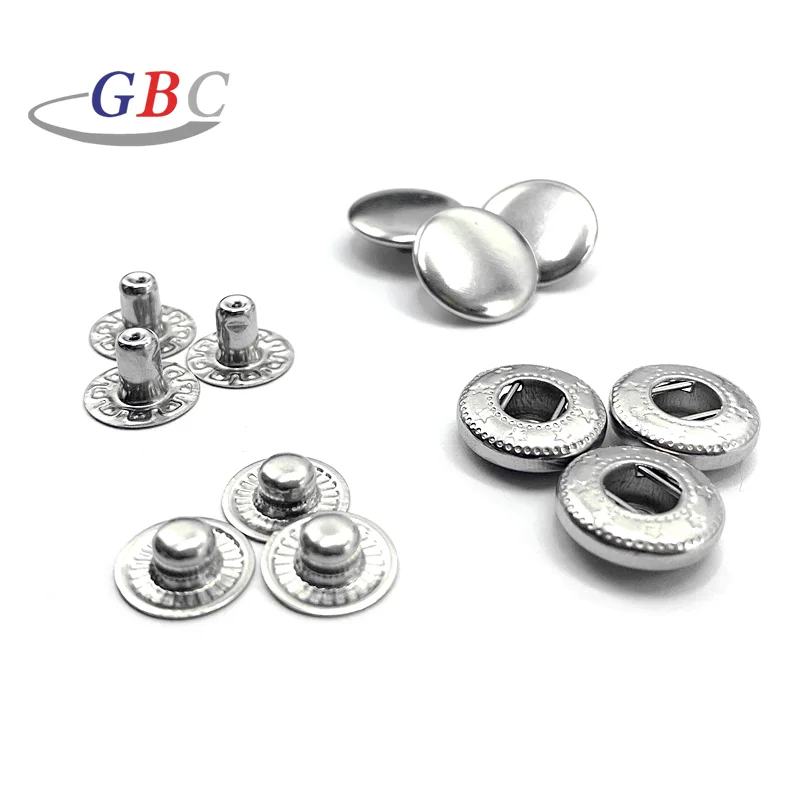 Different size metal press stud snap fasteners for clothes