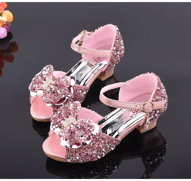 003 Hot Styles Kids Boutique Dress Dancing Princess Shoes Girl sweet  Wedding Party Flat Dress Shoes
