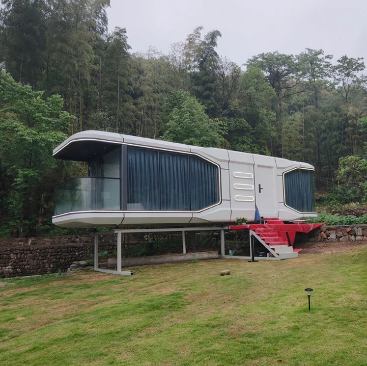 Anti-Seismic Mobile Luxury Prefab Villa Waterproof Capsule House Hotel Insulated Prefabricated Cabin Sleeping Pod