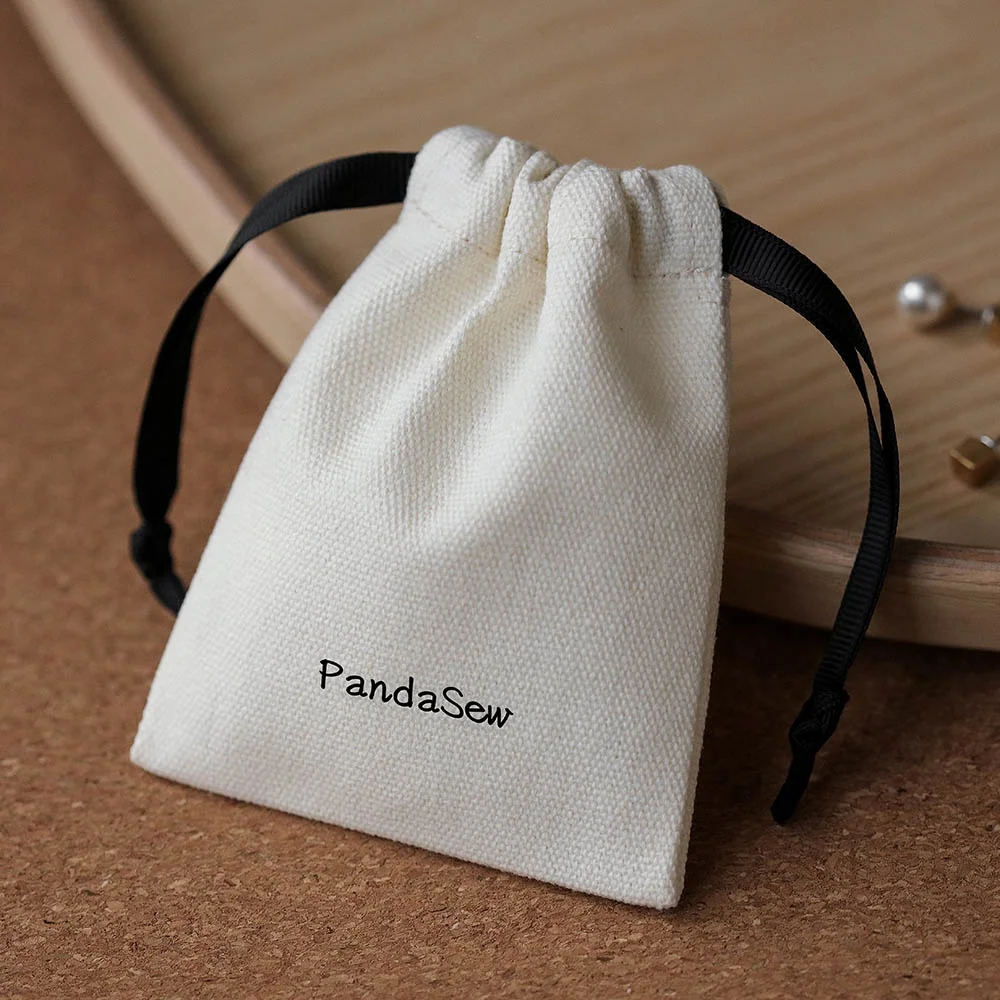 PandaSew 8*10 см бежевая Высококачественная хлопчатобумажная Холщовая Сумка для ювелирных изделий милая сумка на