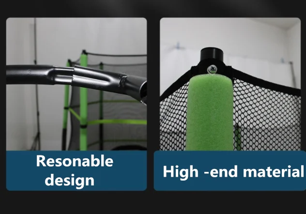 55 inch green elastic rope  home used folding  fitness adult  sport child trampoline  with enclosure