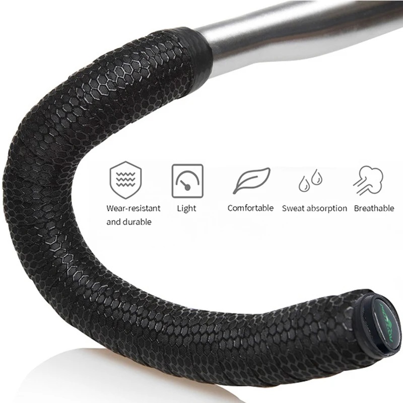 MOTSUV Soft Road Bike Bicycle Handlebar Cork EVA PU Bar Tape Professional Cycling Damping Anti-Vibration Wrap