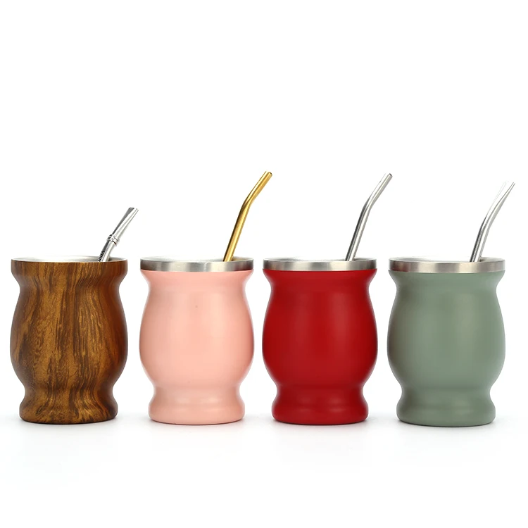 Традиционная Аргентинская Изолированная Тыква из нержавеющей стали под заказ чайная чашка Yerba с соломинкой Bombilla