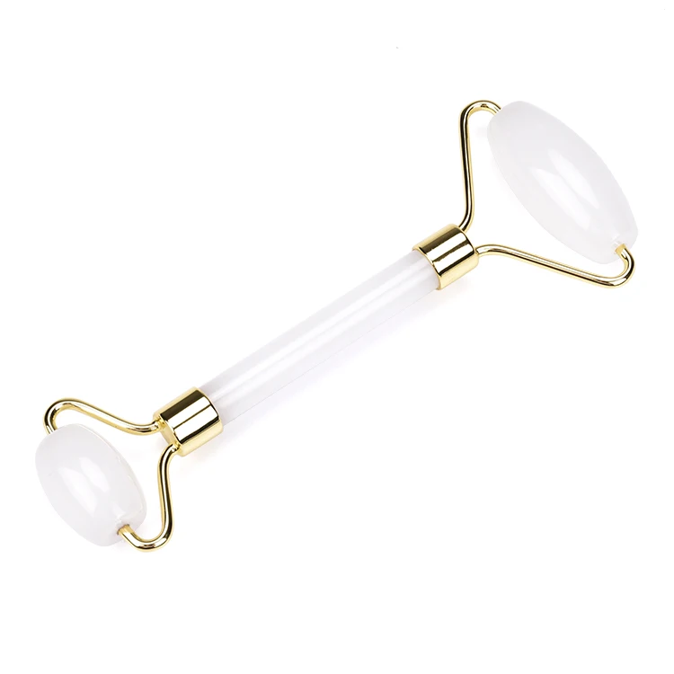 Custom logo crystal massage beauty white jade facial roller gua sha set with box