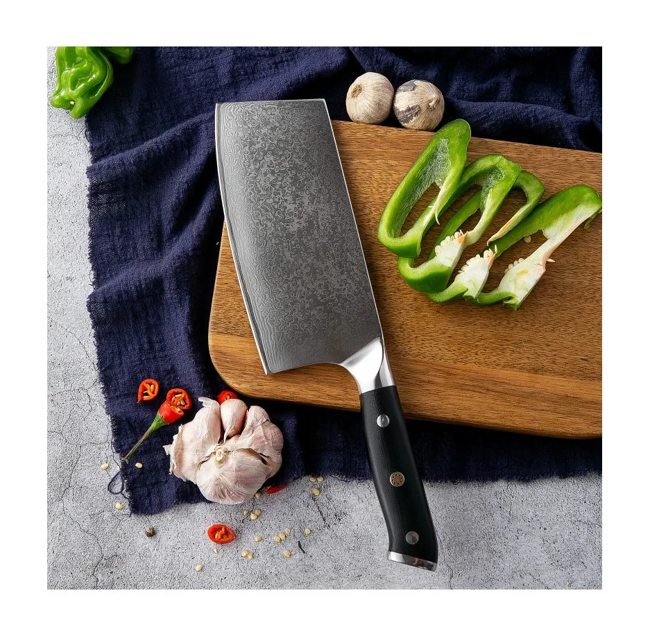 Hot sale 7 Inch 67Layers Damascus Steel Knife Chef Kitchen Chopping Knife With G10 Handle