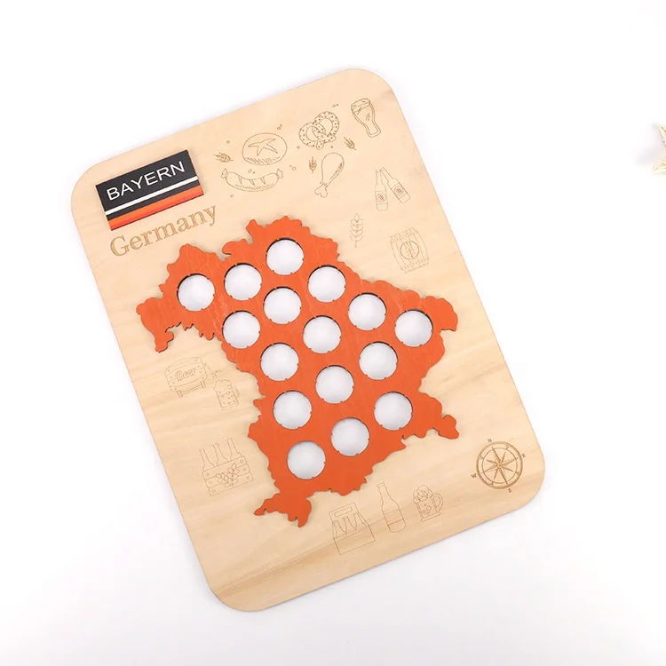 Factory direct popular affordable beer bottle  collector wooden spray paint map