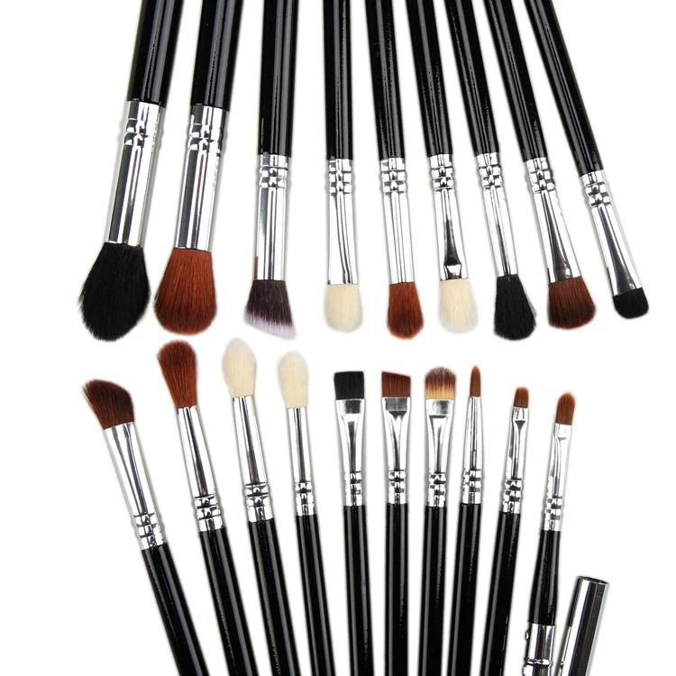 Natural high quality Personalized full face Vegan makeup brush collection sets black