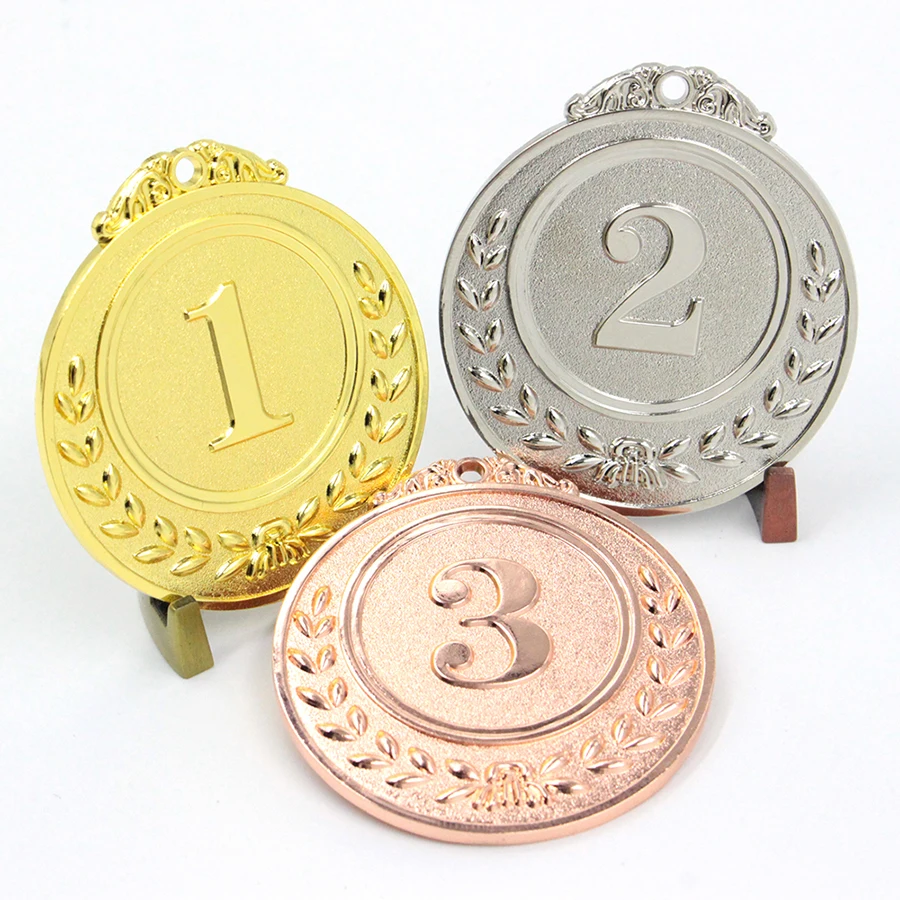 High Quality Double Side Embossed Silver Gold Silver Bronze Medals Ice Hockey Dance Metal Sports Medal And Trophies With Ribbon