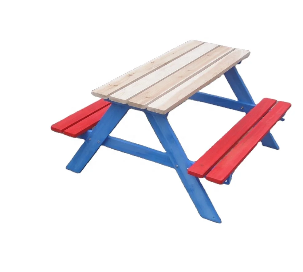 
wooden kids picnic table and chair 