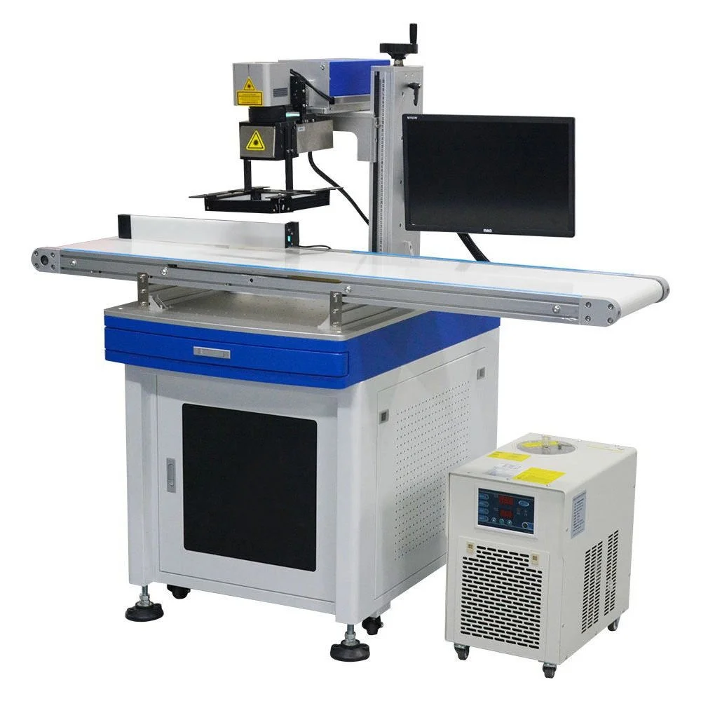 OEM Depeng Flying Online 20W 30W 50W Fiber Laser Marking Machine With Raycus Laser Source for Cable Coding on Extrusion Line
