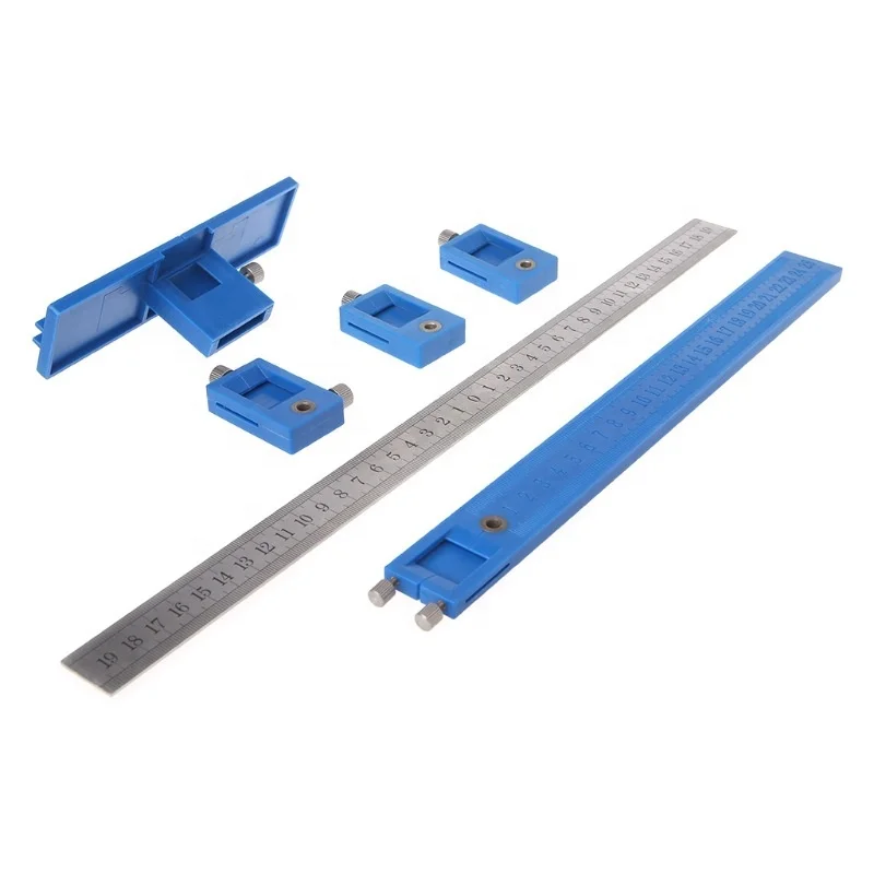 Multifunctional woodworking aids Drill hole for handle punching locator Ruler