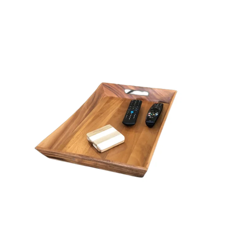 Breakfast Hotel Home Elegant Curved Design Cheeses Snacks Drinks Tray Factory Wholesale Custom Serving Plate Acacia Wood Tra
