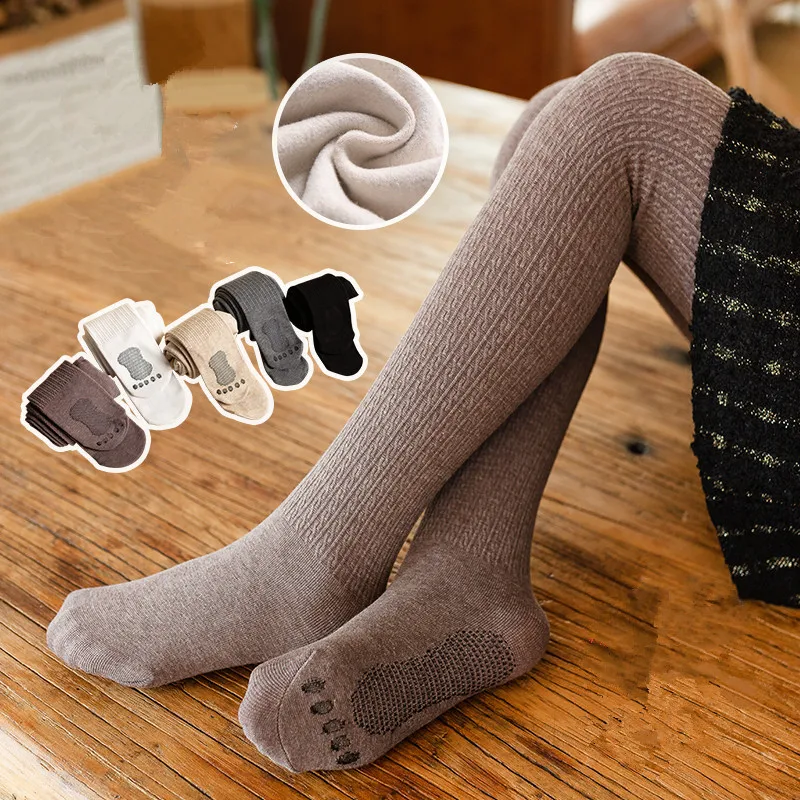 Children Baby Cotton Tights Pantyhose Girls Stretchy Knit Tights Leggings Kids Toddlers Grip Anti Slip Socks For Kids