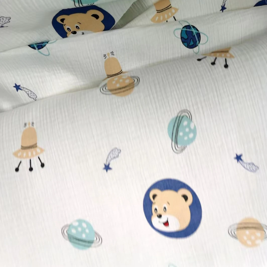 wholesale rolls cheap baby crepe soft muslin double gauze 100% cotton fabric