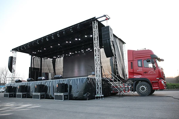 High Quality Event Mobile Chorus Stage Trailer Outdoor Roof Truss Structure Mobile Stage Trailer Aluminium Truss Base Plate