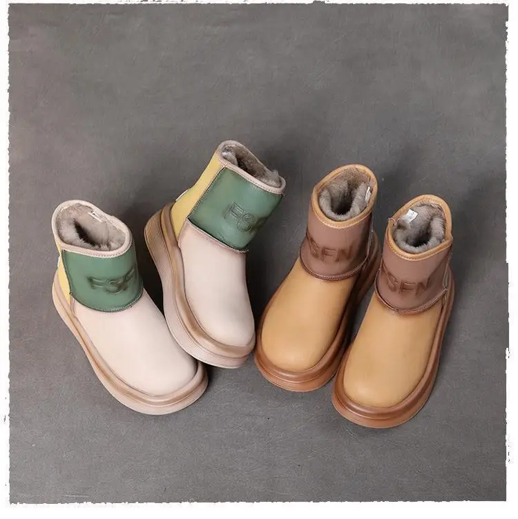 New Design Thickened Sole Winter Boots Shoes for Women Walking style Shoes Woman Ankle Snow Boots