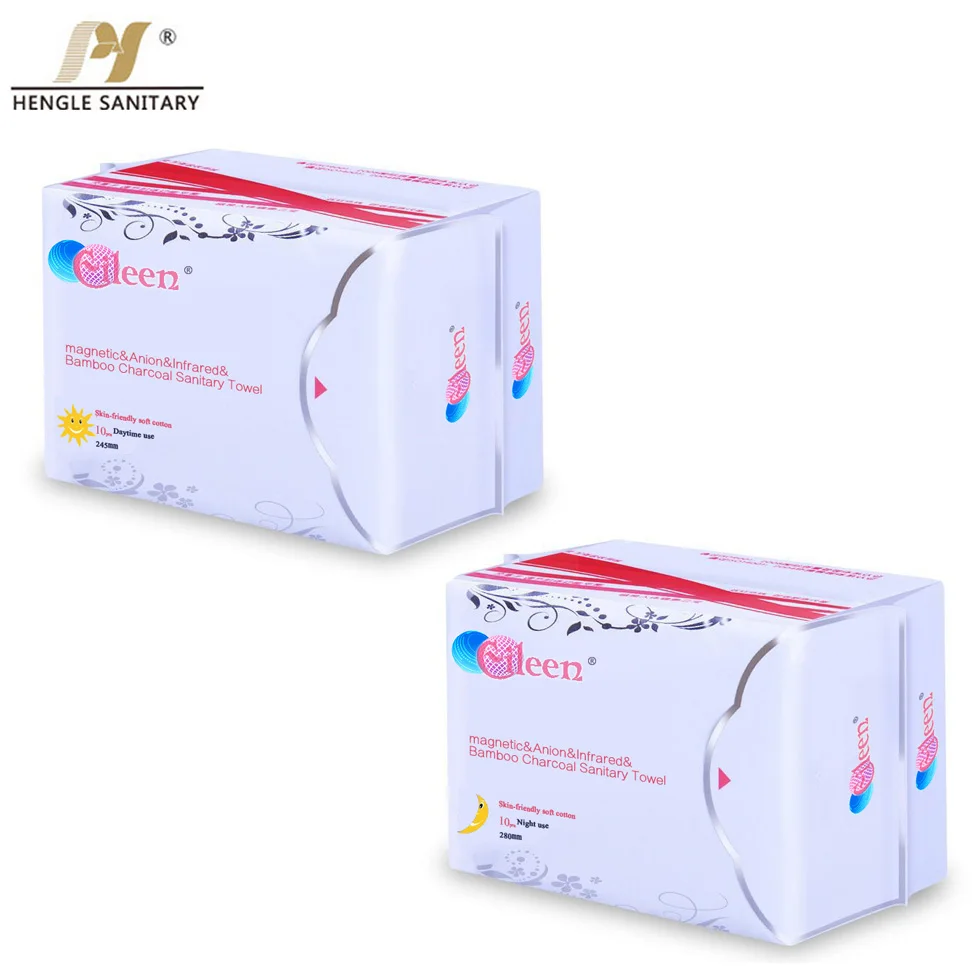 Hot sale disposable Eco friendly Black anion sanitary tampons organic cotton sanitary napkin wholesale