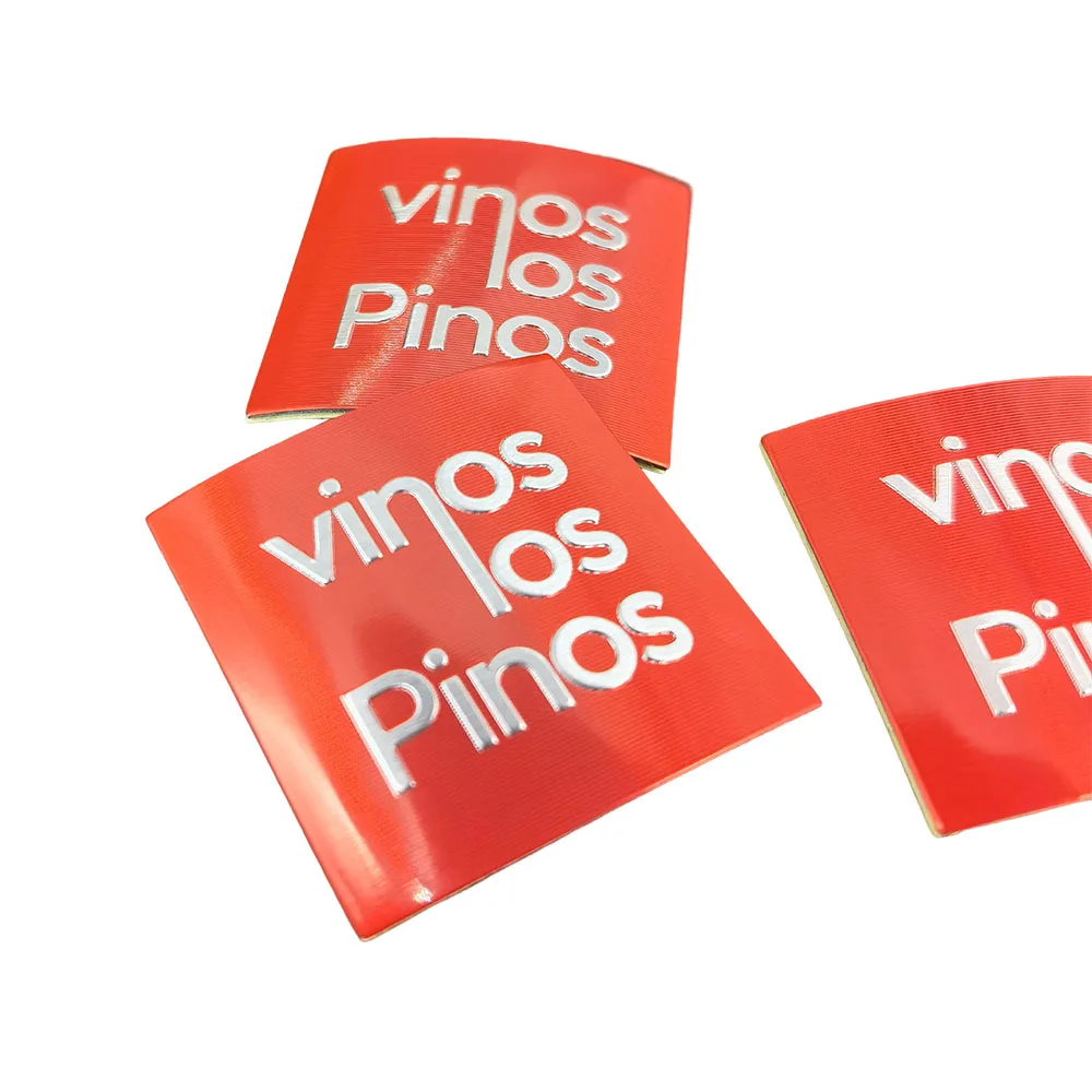 custom embossed printed metal bottle wine label logo stickers antique gold 3d metal perfume brand label logo with adhesive