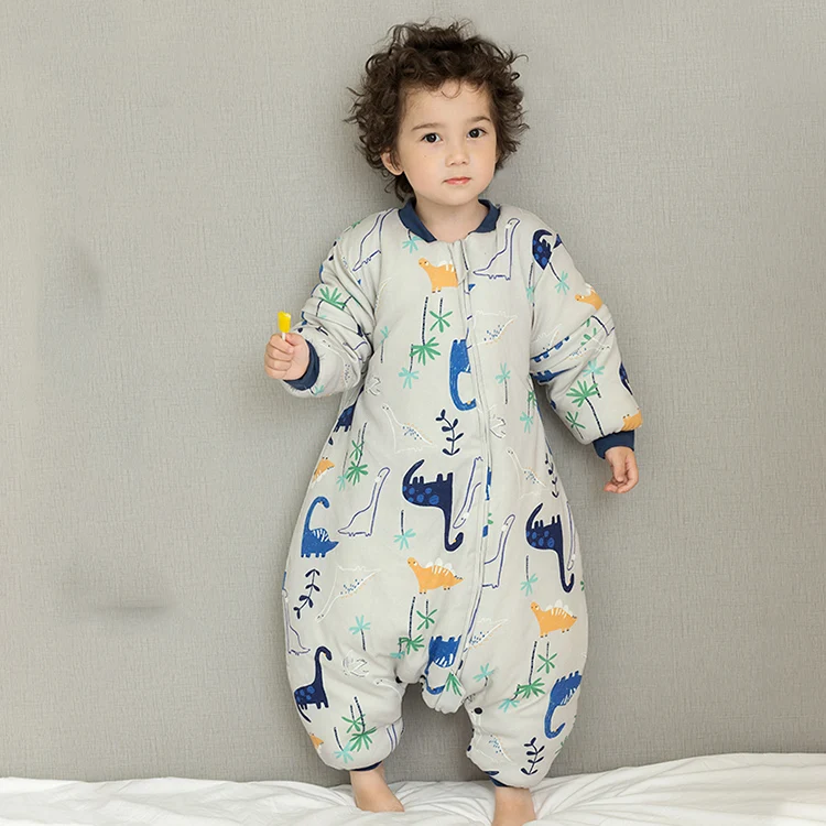 Муслин дерево Эко-дружественных изготовленные на заказ Китай зимний спальный мешок для малышей с длинными рукавами