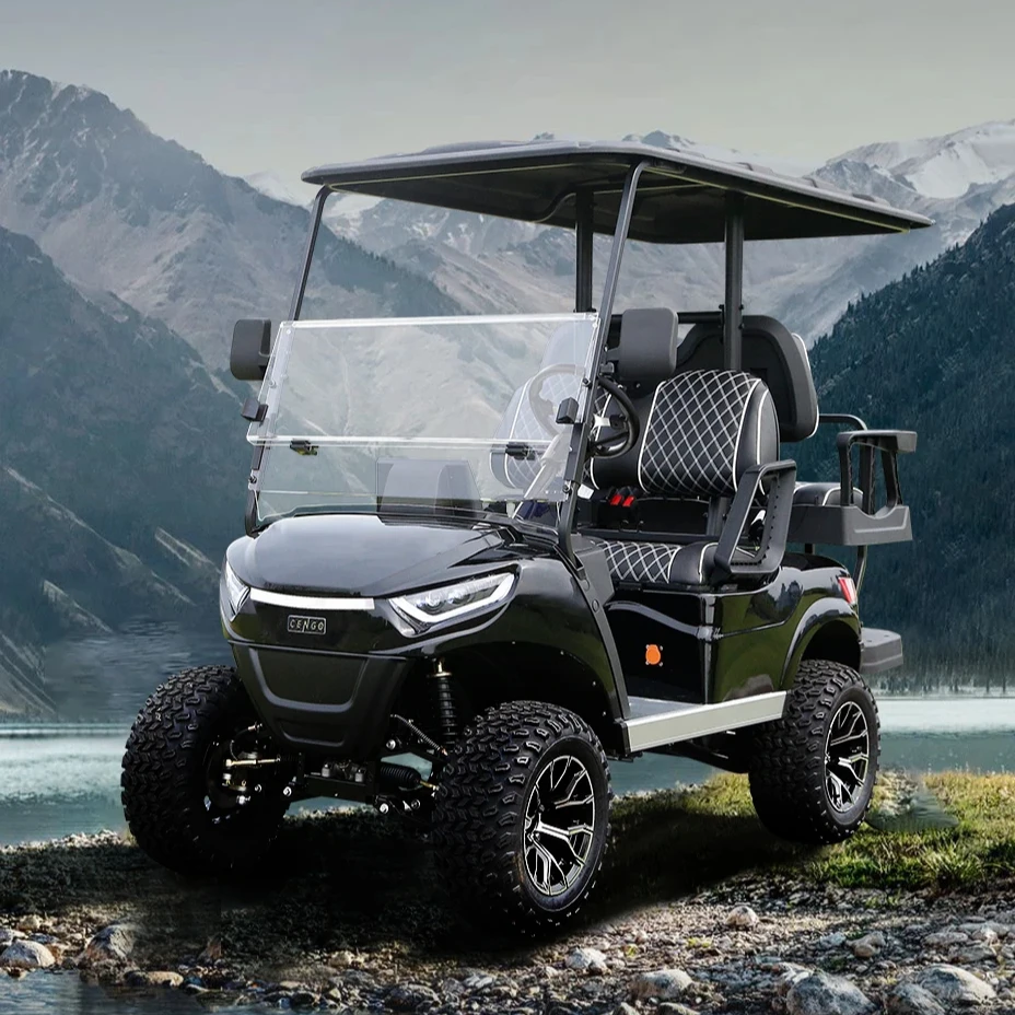 Off-road 4 6 Seater Electric Golf Carts with 48V5KW AC Motor Various Color Sightseeing Bus for UTV Club Cheap Golf Cart