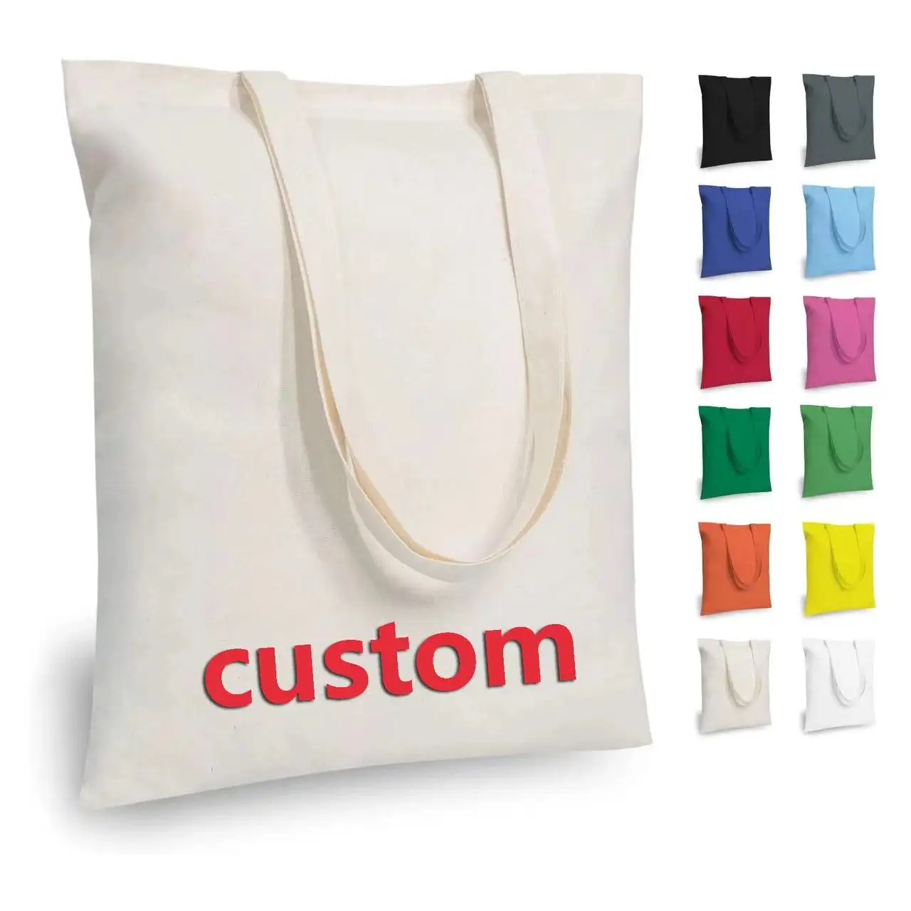 Custom Full Printing Promotion Canvas Handle Gift Shopping Product Bag Reusable Cotton Dust Travel Tote Bag