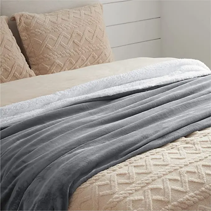 Fleece Throw Blanket for Couch  White Thick Fuzzy Warm Soft Blankets and Throws for Sofa 50x60 Inches
