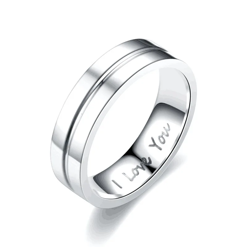 High Quality Stainless Steel I Love You Couple Rings for Men Women Wedding Engagement