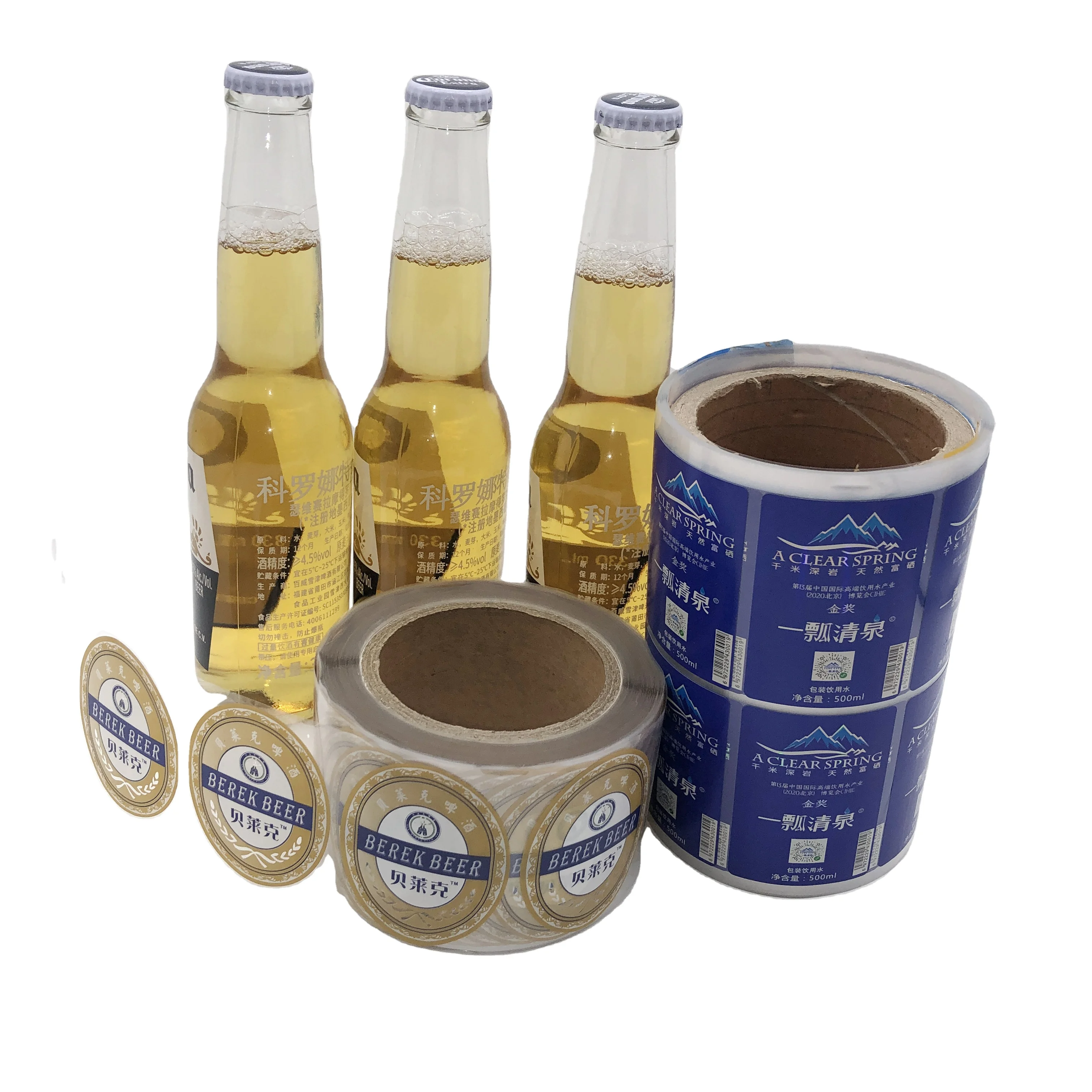 OEM Transparent Adhesive Vinyl Sticker round  Roll cosmetic  Label sticker manufacturer