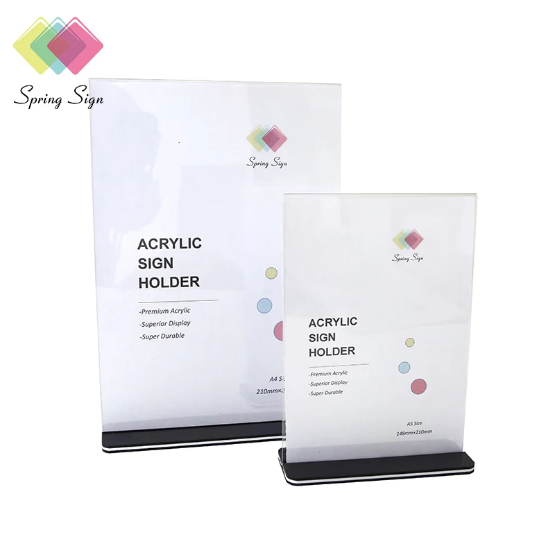 Spring Sign Cheap A4 A5 Acrylic Sign Holder 8.5 x 11 Clear Acrylic Table Menu Stand