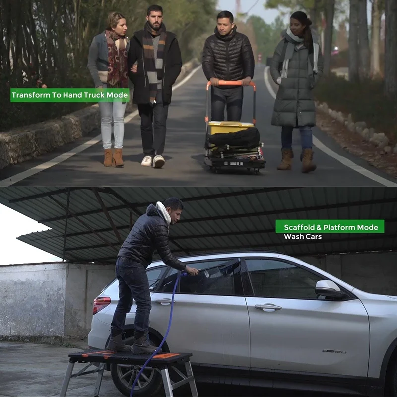 7-in-1 Folding Portable Workbench Multi-functional work table and Sawhorse with quick clamps/Scaffold Platform/Car Creeper /Hand