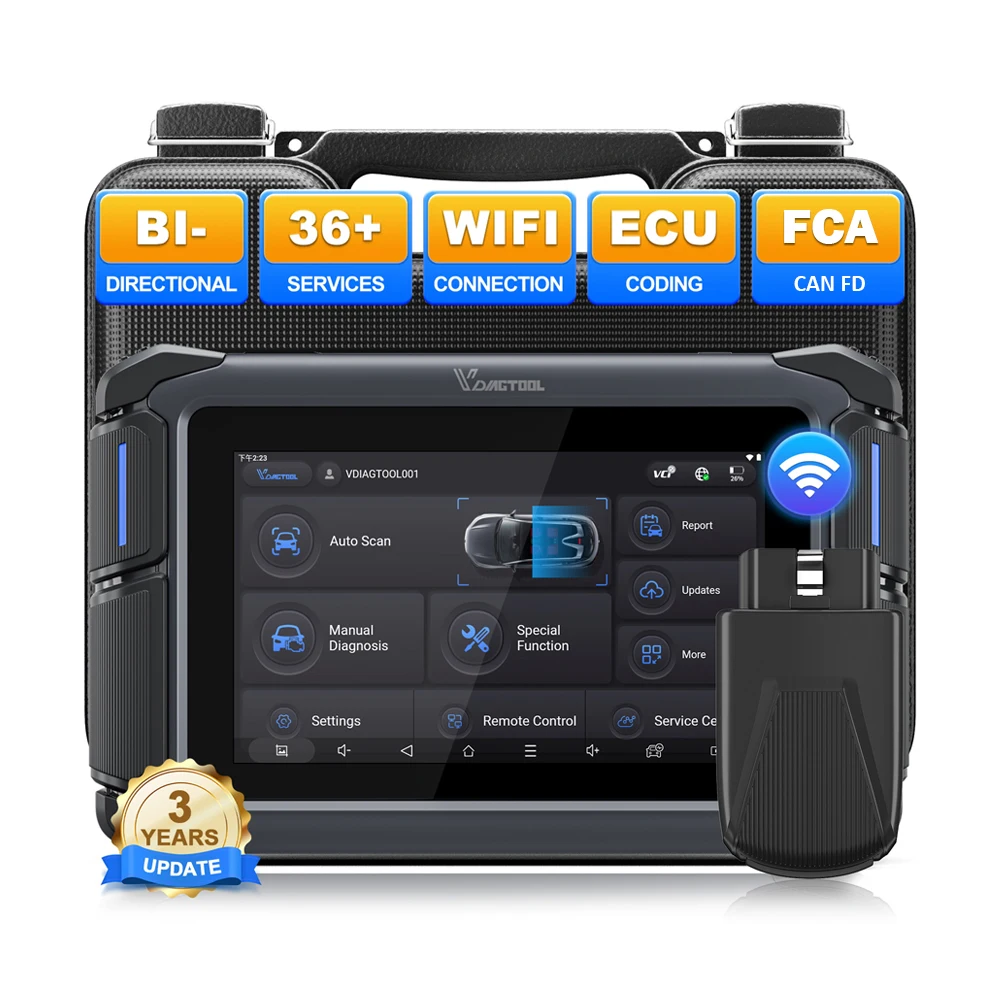 VDIAGTOOL VD70S WIFI Automotive Scanner Diagnostic Tools FCA CANFD Car Diagnostic Tools ECU Coding Active Test 36+ Services