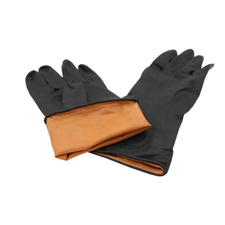 handschuh latex HB Safety High quality I 0038 black latex rubber unflocked cleaning work industrial use safety glove