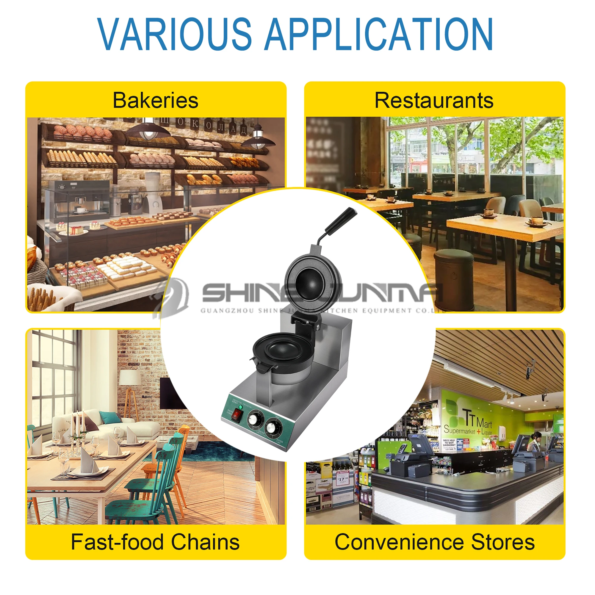 220V Nonstick Panini Press Sandwich Electric Mini Ice Cream Waffle Maker Commercial Ufo Waffle Maker Hamburger Waffle Maker