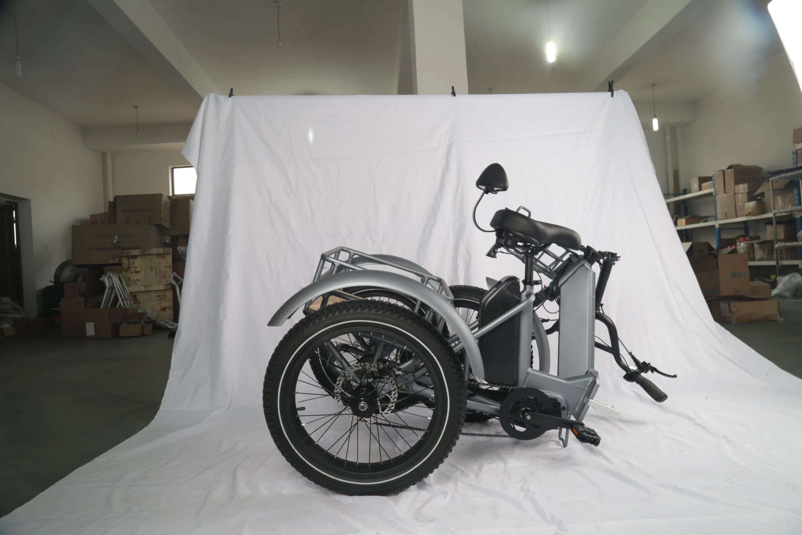 Bafang M410 20-Inch Electric Cargo Folding Trike 48V 250W 15AH Central Motor Aluminum Frame Electric Tricycle