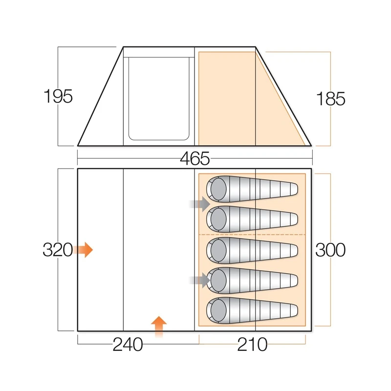 Family Large Folding Tunnel big tent with Rooms for Outdoor living resort tent Camping glamping tent Wholesale