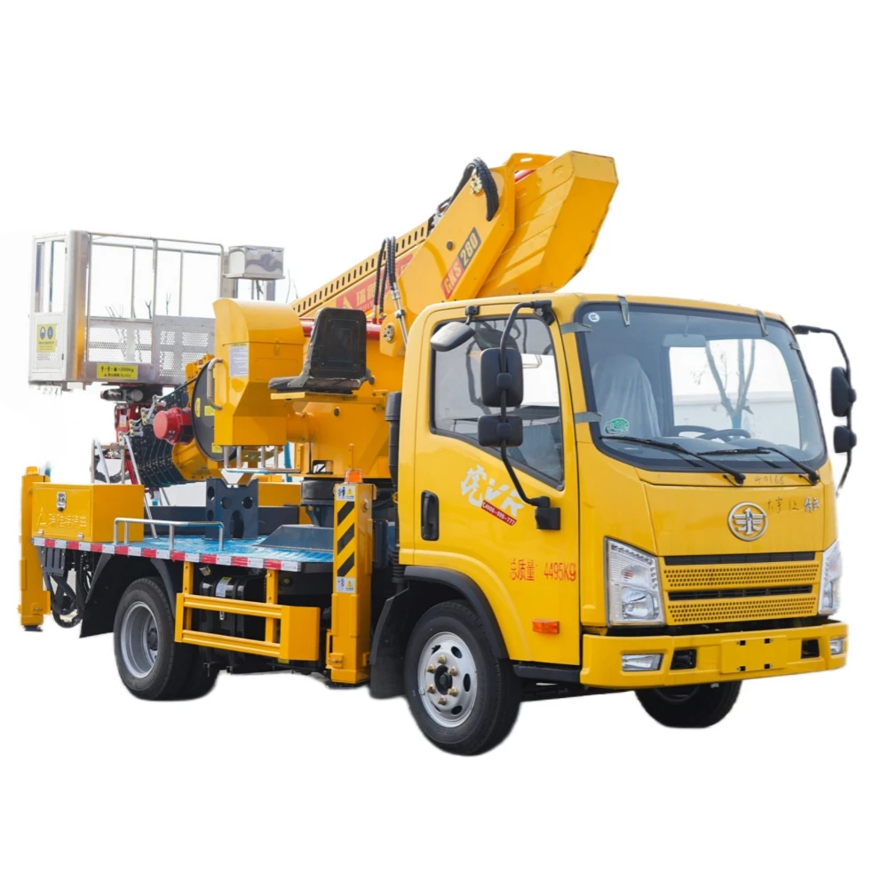 FAW Chassis 28 Meters Telescopic Aerial Work Pickup Truck For Work Height Above Level Manufacturer