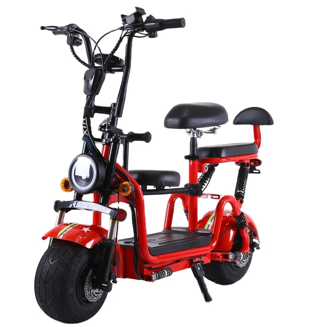Double parent-child driving male and female adult mini lithium battery scooter Folding electric bicycle