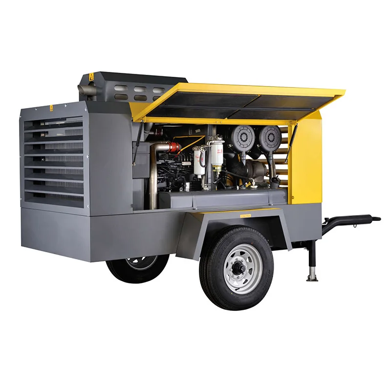 185 - 385 cfm 10m3 / min screw  portable engine diesel air compressor