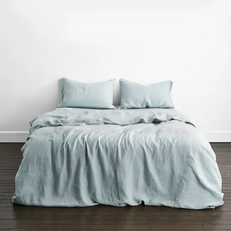 Luxury 100% pure linen imported from France duvet sheet  fitted sheet pillowcase bedding set